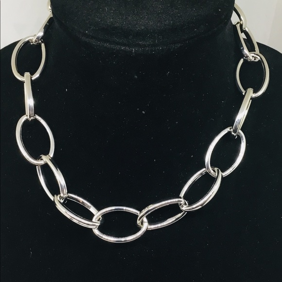 Carolee Silver Tone Chunky Heavy Toggle‎ Necklace - Picture 4 of 4